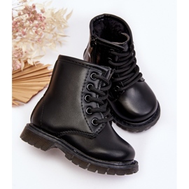 Bottes En Cuir Pour Enfants Avec Fermeture Éclair Noir Omua 2