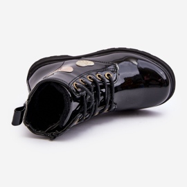 Bottines enfant en cuir verni avec décorations, Noir Adete le noir 1 Bottines enfant en cuir verni avec décorations, Noir Adete le noir 1