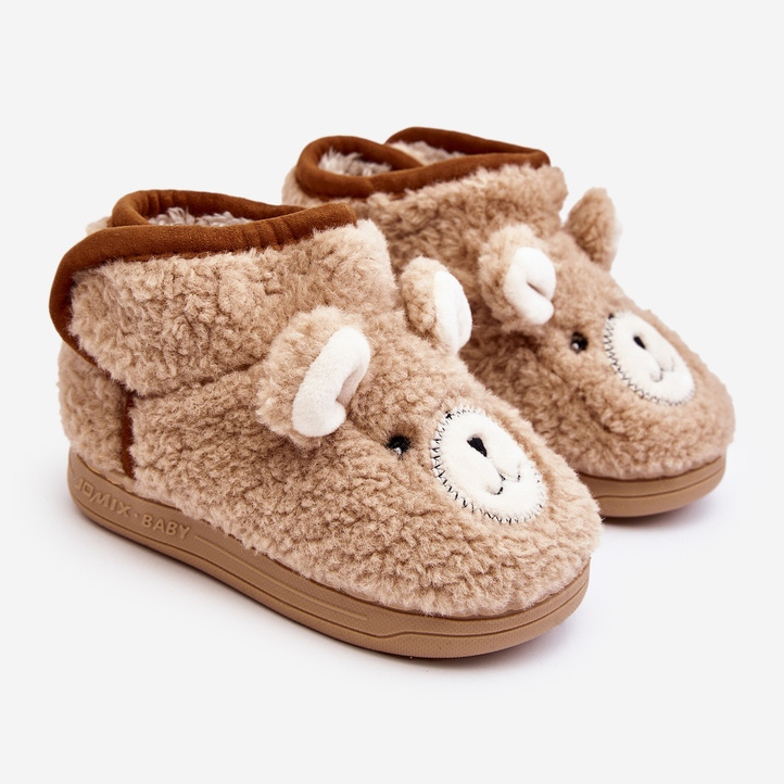 Chaussons Isolés Enfant Avec Ours En Peluche, Beige Eberra 1