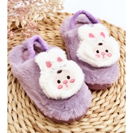Chaussons lapin en fourrure pour enfants, violet Dicera 2 Chaussons lapin en fourrure pour enfants, violet Dicera 2