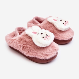 Chaussons lapin en fourrure pour enfants, rose Dicera 1