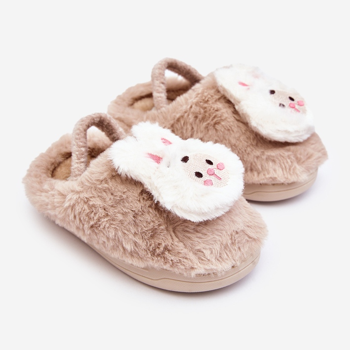 Chaussons Lapin Fourrure Enfant Beige Dicera 1