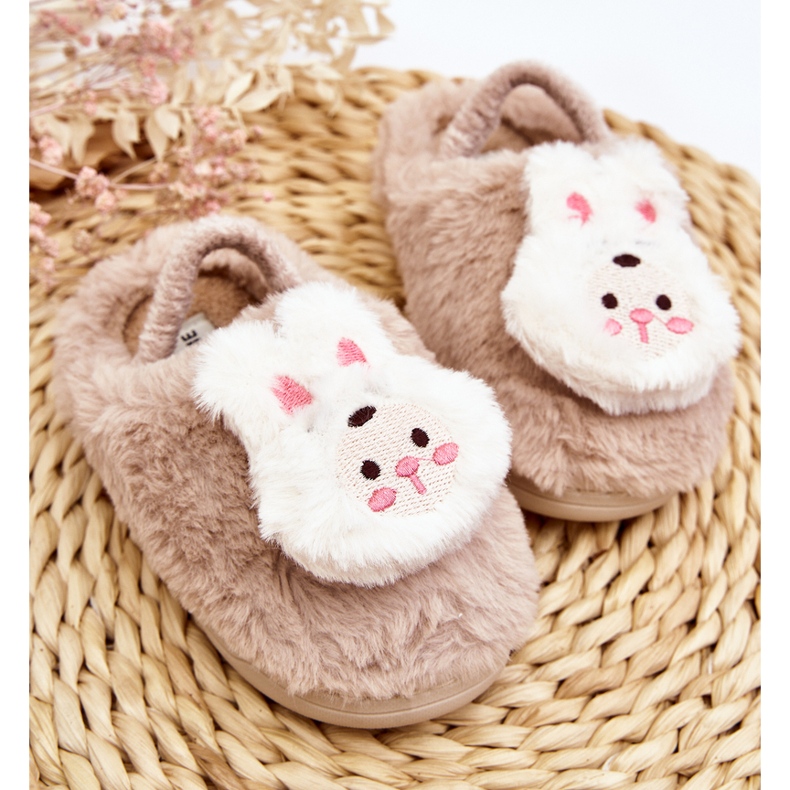 Chaussons Lapin Fourrure Enfant Beige Dicera 2