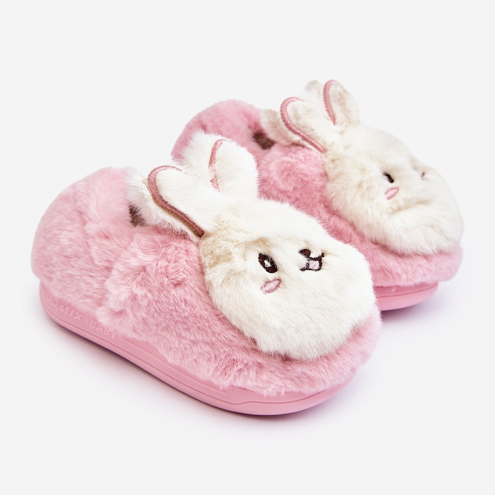 Chaussons enfant fourrure avec lapin, rose Apolanie 1 Chaussons enfant fourrure avec lapin, rose Apolanie 1
