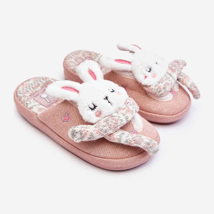 Chaussons Lapin Rose Enfant à Semelle Épaisse, Dasca 1