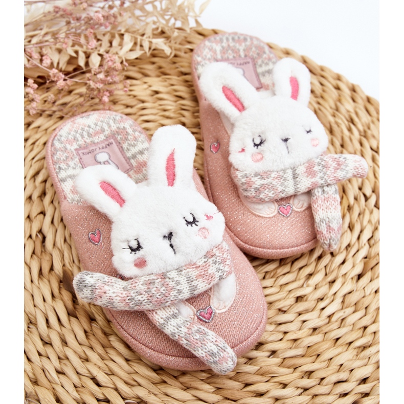 Chaussons Lapin Rose Enfant à Semelle Épaisse, Dasca 2