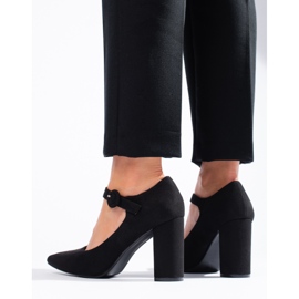 Escarpins à talons hauts Shelovet en daim noir le noir 3