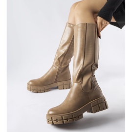 Bottines plates Ceredano isolées marron beige 1