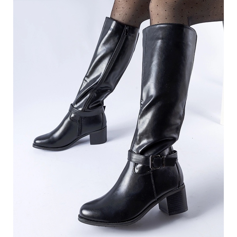 Boots noires avec boucle décorative Ernest le noir 1