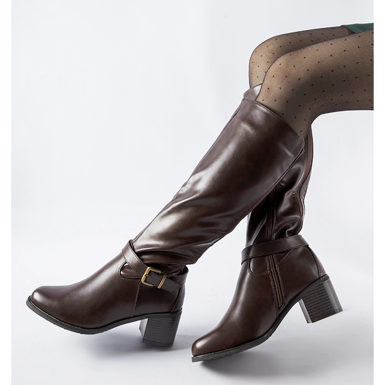 Boots marron foncé avec boucle Ernest décorative brun 1