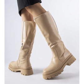 Bottines plates classiques Christien beiges 1