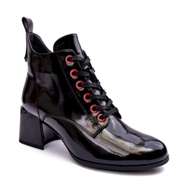 Bottines Basses Lacées Vernies S.Barski MR870-66 Noir le noir 7
