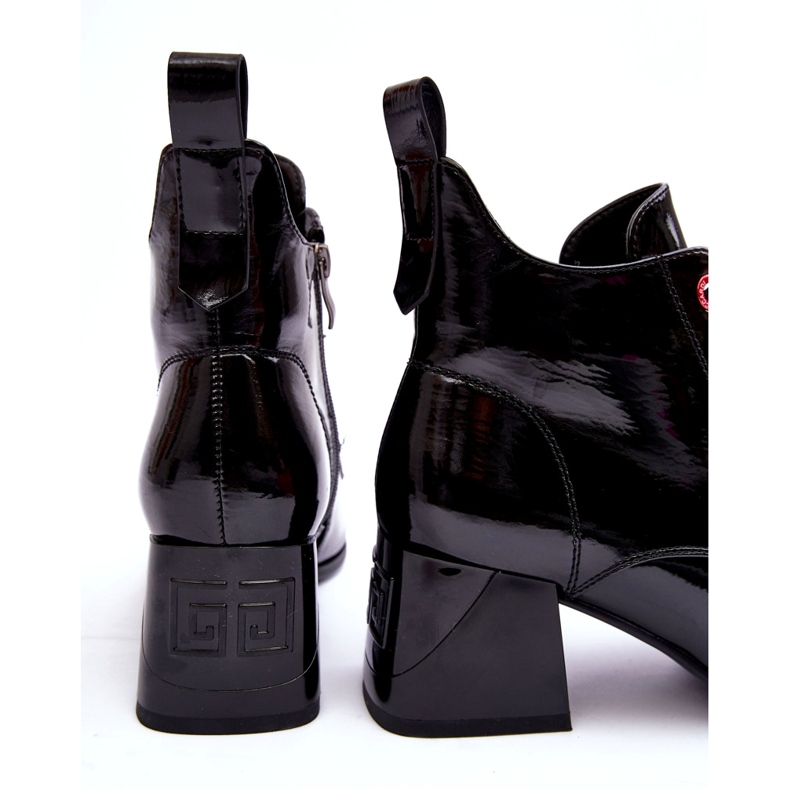 Bottines Basses Lacées Vernies S.Barski MR870-66 Noir le noir 3