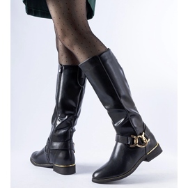 Bottes isolées noires ornées d'une boucle Ortega le noir 2