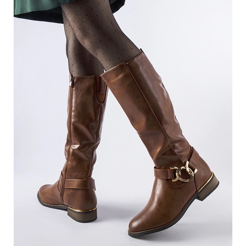 Bottes isolées marron ornées d'une boucle Ortega brun 2