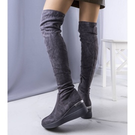 PA1 Bottines compensées en daim grises Roland 2