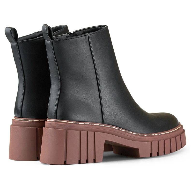 Bottines noires en éco-cuir à semelle plus haute le noir 1