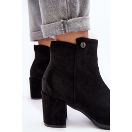 Bottines Femme En Daim Sur Talon Haut Noir Selela le noir 8
