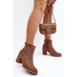 Bottines en daim pour femmes à talon haut marron Selela brun 5