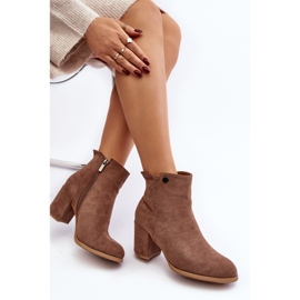 Bottines en daim pour femmes à talon haut marron Selela brun 7