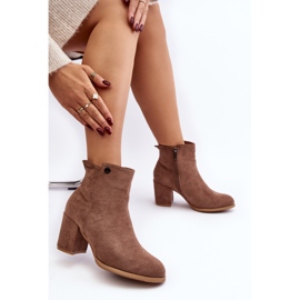 Bottines en daim pour femmes à talon haut marron Selela brun 8