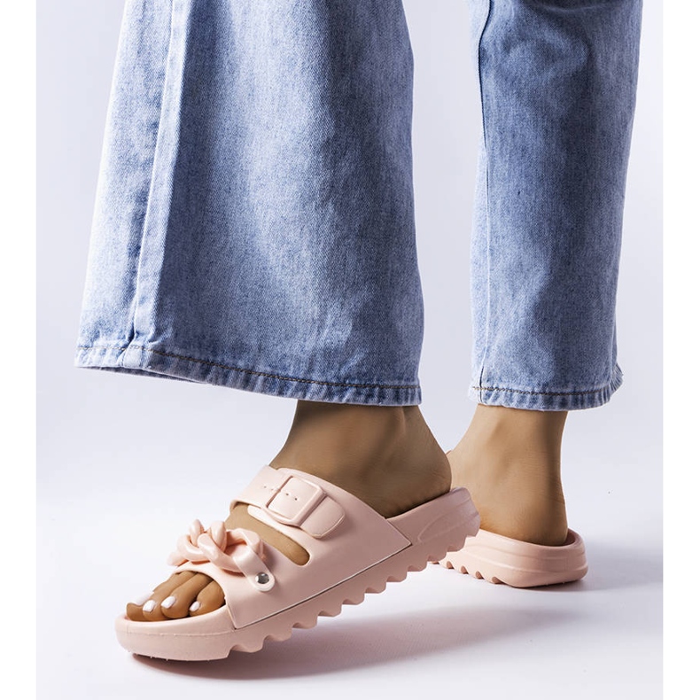 Claquettes en caoutchouc rose Étoile 1