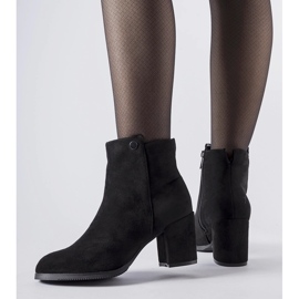 Bottines noires à petit talon, éco-daim Risano le noir 1