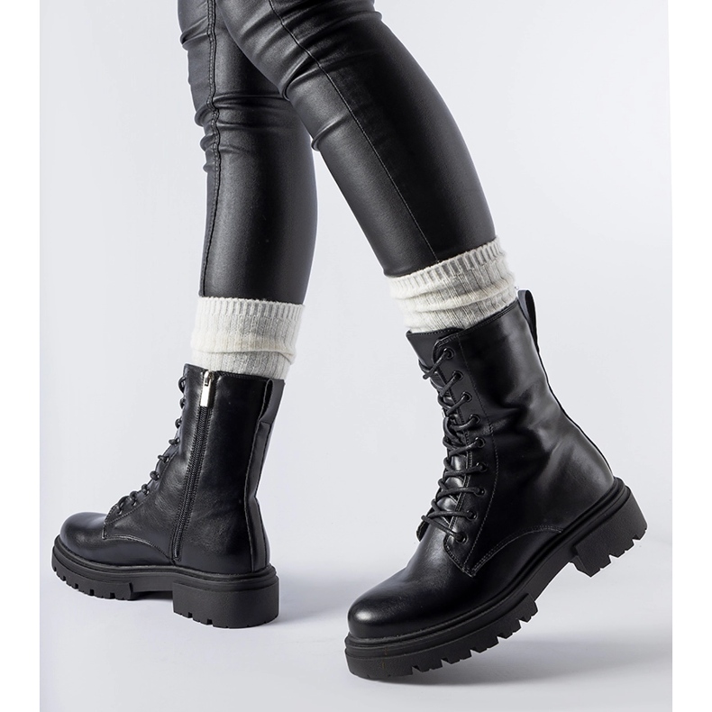 Bottes Heights isolées noires le noir 1