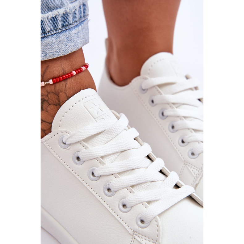 News Baskets classiques en cuir pour femmes Blanc illimité 4