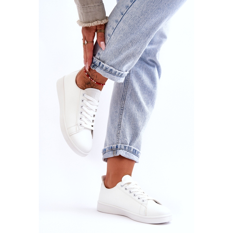 News Baskets classiques en cuir pour femmes Blanc illimité 3