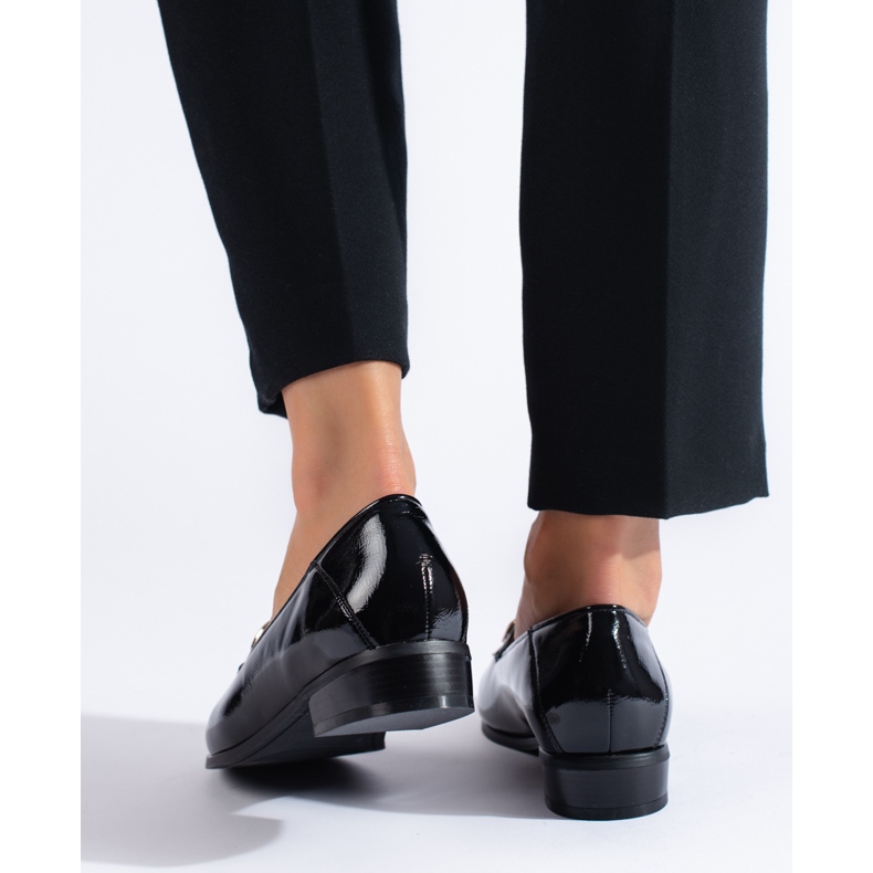 W. Potocki Chaussures femme en cuir verni noir Potocki le noir 1