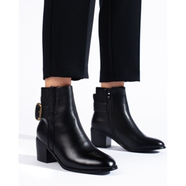 SHELOVET Bottines noires élégantes à talons hauts 1