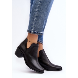 Bottines En Cuir À Talons Hauts Découpés Noir Dalros le noir 3