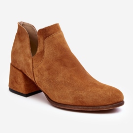 Bottines En Daim À Talons Découpés Camel Dalros brun 1