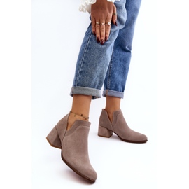 Bottines En Daim À Talons Hauts Découpés, Beige Clair Dalros 4
