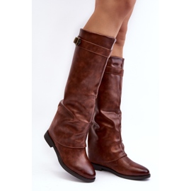 Bottines plates à tige froncée pour femme, marron Tercella brun 1