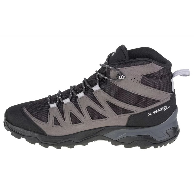 Chaussures Salomon X Ward Leather Mid Gtx M 471817 gris 1