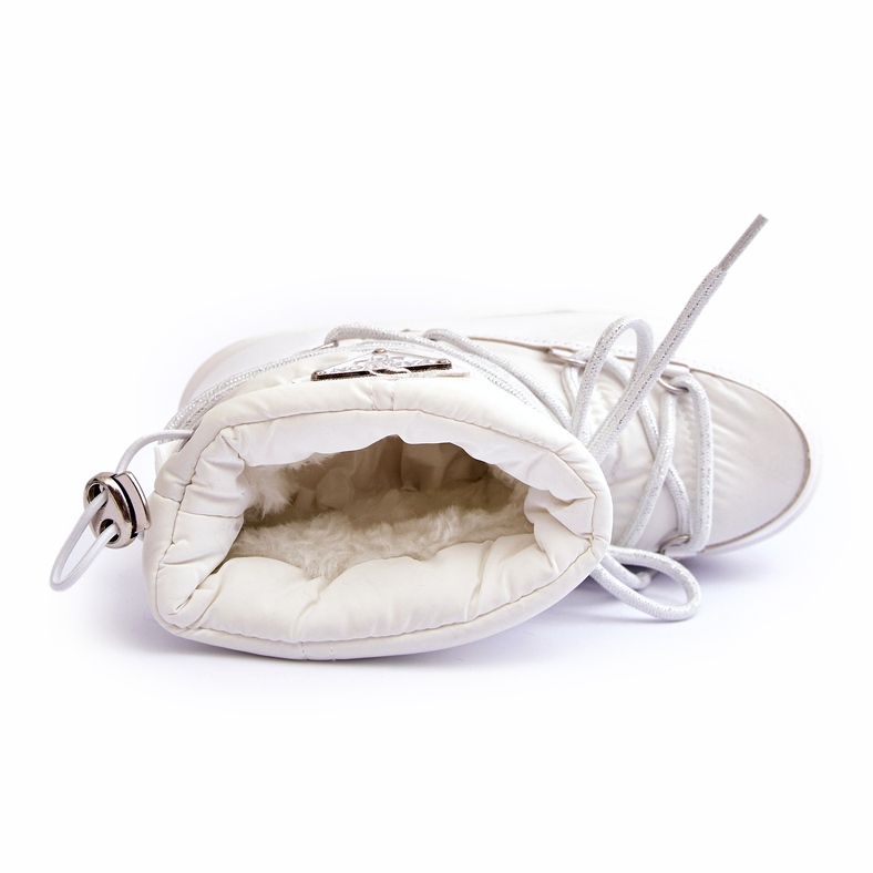 MSMG Bottes de neige isolées à lacets pour enfants Blanc Colina 2
