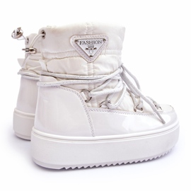 MSMG Bottes de neige isolées à lacets pour enfants Blanc Colina blanche 1