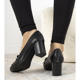 Escarpins noirs sur un poteau en éco-cuir d'Alice le noir 1