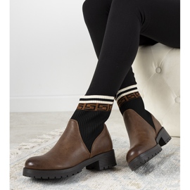 Boots marron à tige chaussette Tamez brun le noir 1