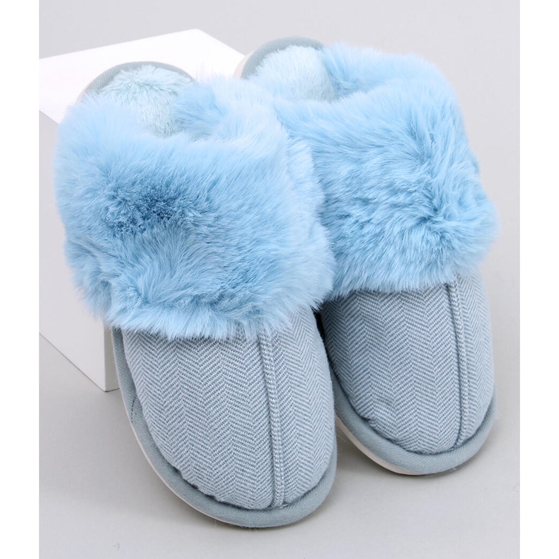 Chaussons chevrons avec fourrure Allens Bleu 1 Chaussons chevrons avec fourrure Allens Bleu 1