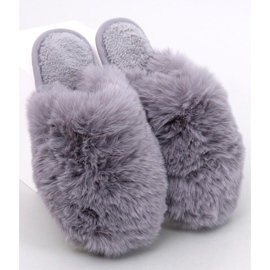 Chaussons en fourrure femme Calvert, gris 1