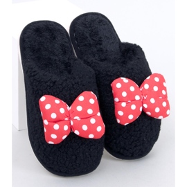 Chaussons enfant avec noeud Enfant Noir 1