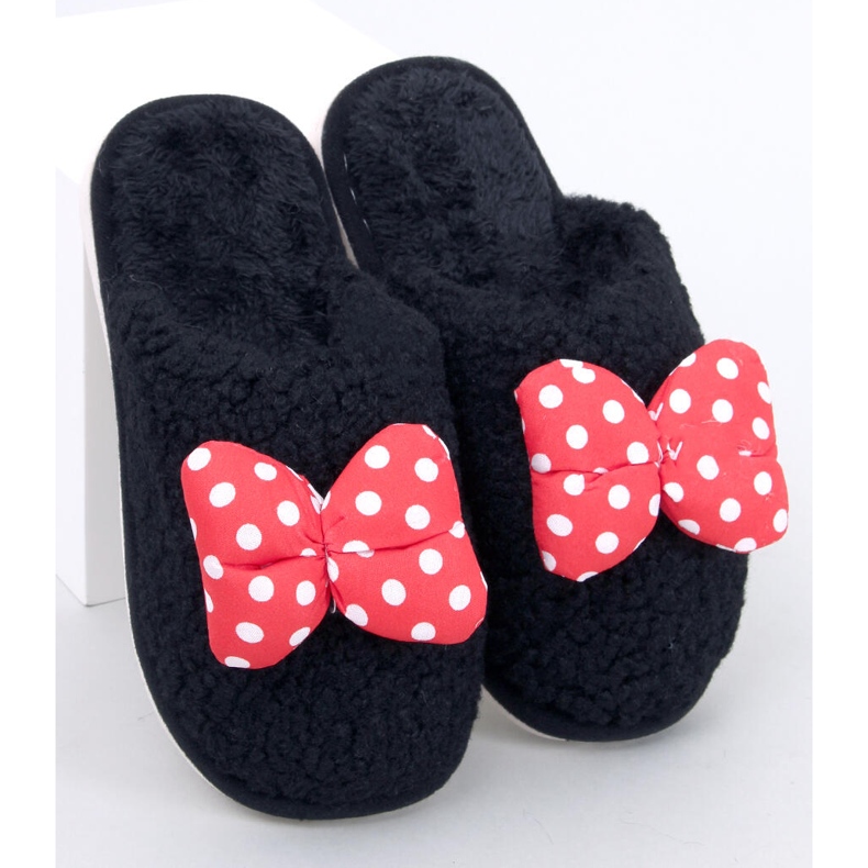 Chaussons enfant avec noeud Enfant Noir 1