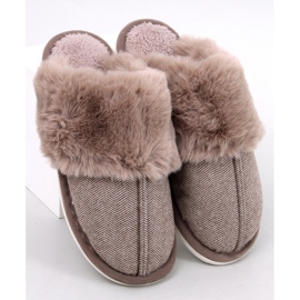 Chaussons homme Gregory Brown à chevrons beige 1