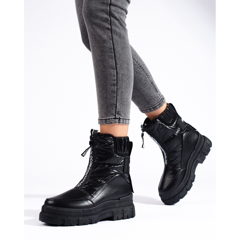 Bottes de neige pour femmes sur la plate-forme noire Vinceza le noir 1