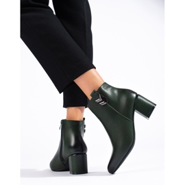 Bottines à talons hauts Daszyński classiques et élégantes vert foncé 3
