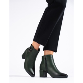 Bottines à talons hauts Daszyński classiques et élégantes vert foncé 2