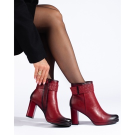 Bottes à talons hauts pour femmes rouges de Daszyński 2